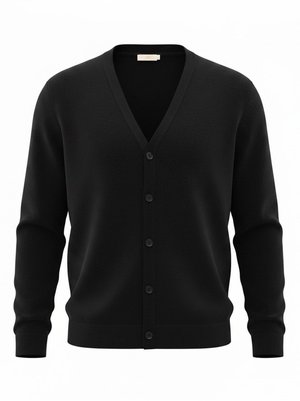 H&M Wool Black Regular Fit Mens Cardigan Size XL